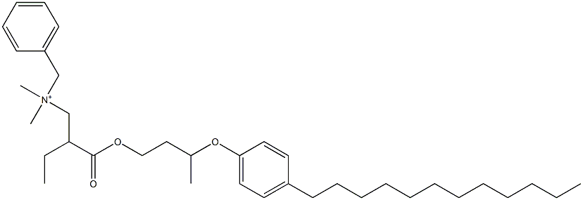 N,N-Dimethyl-N-benzyl-N-[2-[[3-(4-dodecylphenyloxy)butyl]oxycarbonyl]butyl]aminium 구조식 이미지