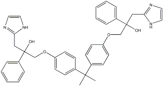 Bisphenol A bis[3-(2-phenyl)imidazolyl-2-hydroxypropyl] ether Structure