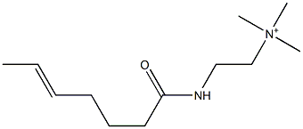 2-(5-Heptenoylamino)-N,N,N-trimethylethanaminium 구조식 이미지