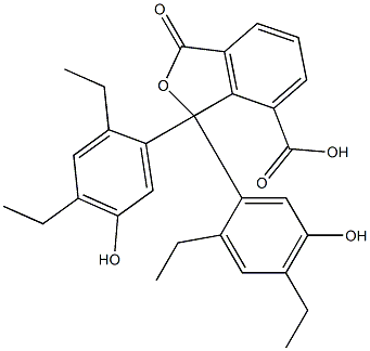 1,1-Bis(2,4-diethyl-5-hydroxyphenyl)-1,3-dihydro-3-oxoisobenzofuran-7-carboxylic acid 구조식 이미지