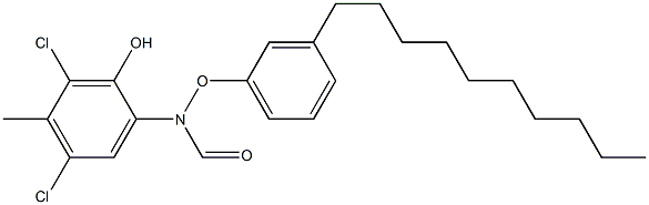 2-(3-Decylphenoxyformylamino)-4,6-dichloro-5-methylphenol 구조식 이미지