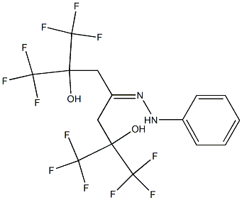 2,6-Bis(trifluoromethyl)-2,6-dihydroxy-1,1,1,7,7,7-hexafluoro-4-heptanone phenyl hydrazone Structure