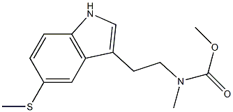 N-Methyl-N-[2-(5-methylthio-1H-indol-3-yl)ethyl]carbamic acid methyl ester 구조식 이미지