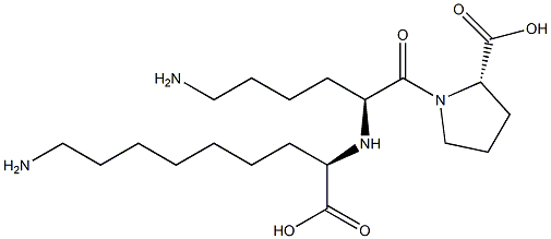 (R)-2-[[(S)-1-[[(2S)-2-Carboxypyrrolidin-1-yl]carbonyl]-5-aminopentyl]amino]-9-aminononanoic acid 구조식 이미지