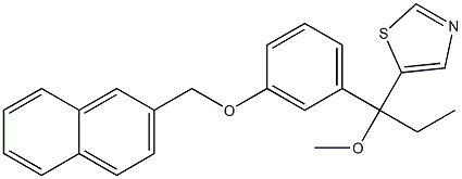 5-[1-Methoxy-1-[3-[(2-naphthalenyl)methoxy]phenyl]propyl]thiazole 구조식 이미지