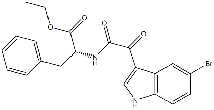 N-[[(5-Bromo-1H-indol-3-yl)carbonyl]carbonyl]-D-phenylalanine ethyl ester 구조식 이미지