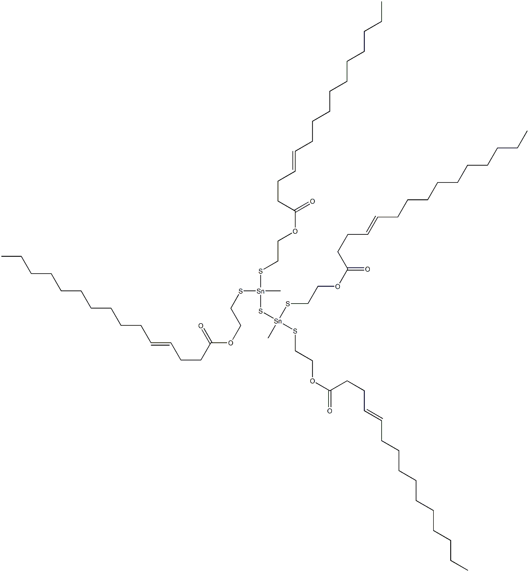 Bis[methylbis[[2-(3-tetradecenylcarbonyloxy)ethyl]thio]stannyl] sulfide Structure