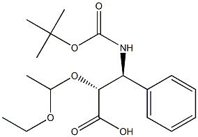 [2R,3S,(+)]-3-[(tert-Butyloxy)carbonylamino]-2-(1-ethoxyethoxy)-3-phenylpropanoic acid Structure