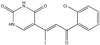 5-[1-Iodo-3-oxo-3-(2-chlorophenyl)-1-propenyl]pyrimidine-2,4(1H,3H)-dione Structure
