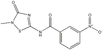 N-[(2,3-Dihydro-2-methyl-3-oxo-1,2,4-thiadiazol)-5-yl]-3-nitrobenzamide 구조식 이미지