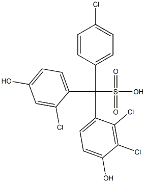 (4-Chlorophenyl)(2-chloro-4-hydroxyphenyl)(2,3-dichloro-4-hydroxyphenyl)methanesulfonic acid 구조식 이미지