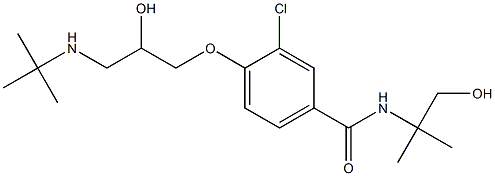 1-[4-[(2-Hydroxy-1,1-dimethylethyl)carbamoyl]-2-chlorophenoxy]-3-[tert-butylamino]-2-propanol 구조식 이미지