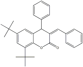 4-Phenyl-6,8-ditert-butyl-3,4-dihydro-3-benzylidene-2H-1-benzopyran-2-one 구조식 이미지