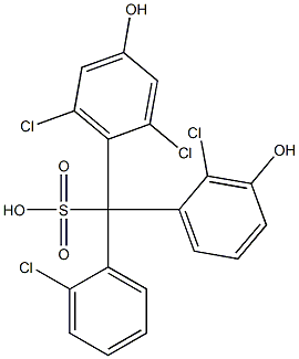 (2-Chlorophenyl)(2-chloro-3-hydroxyphenyl)(2,6-dichloro-4-hydroxyphenyl)methanesulfonic acid 구조식 이미지