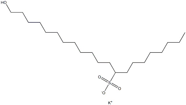 21-Hydroxyhenicosane-9-sulfonic acid potassium salt 구조식 이미지