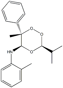 (3S,5R,6S)-3-Isopropyl-5-(2-methylphenylamino)-6-methyl-6-phenyl-1,2,4-trioxane 구조식 이미지