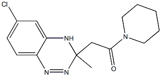 6-Chloro-3-methyl-3-[(piperidinocarbonyl)methyl]-3,4-dihydro-1,2,4-benzotriazine 구조식 이미지