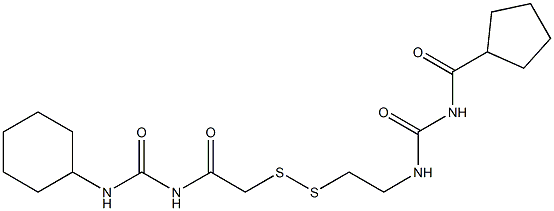 1-(Cyclopentylcarbonyl)-3-[2-[[(3-cyclohexylureido)carbonylmethyl]dithio]ethyl]urea 구조식 이미지