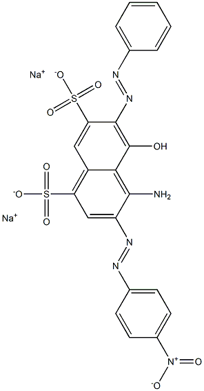 4-Amino-5-hydroxy-3-[(4-nitrophenyl)azo]-6-(phenylazo)naphthalene-1,7-disulfonic acid disodium salt 구조식 이미지