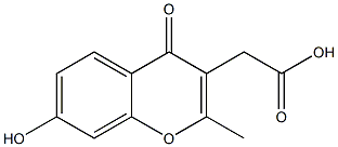 2-(7-Hydroxy-2-methyl-4-oxo-4H-1-benzopyran-3-yl)acetic acid Structure