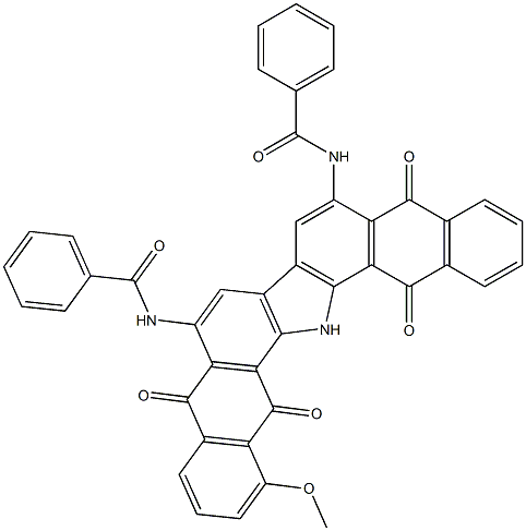 6,9-Di(benzoylamino)-1-methoxy-16H-dinaphtho[2,3-a:2',3'-i]carbazole-5,10,15,17-tetrone 구조식 이미지
