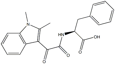 N-[(1-Methyl-2-methyl-1H-indol-3-yl)carbonylcarbonyl]-L-phenylalanine 구조식 이미지