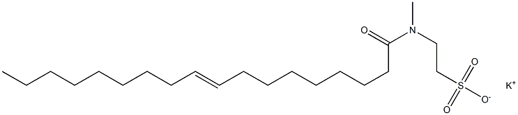 N-[(E)-9-Octadecenoyl]-N-methyltaurine potassium salt 구조식 이미지