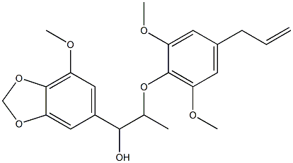 1-(7-Methoxy-1,3-benzodioxol-5-yl)-2-[(2,6-dimethoxy-4-allylphenyl)oxy]-1-propanol 구조식 이미지