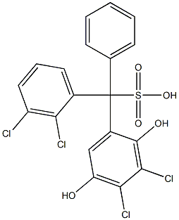 (2,3-Dichlorophenyl)(3,4-dichloro-2,5-dihydroxyphenyl)phenylmethanesulfonic acid Structure