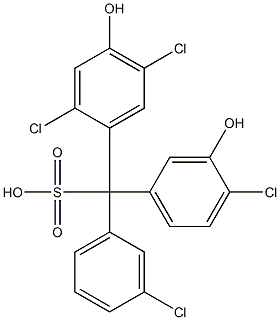 (3-Chlorophenyl)(4-chloro-3-hydroxyphenyl)(2,5-dichloro-4-hydroxyphenyl)methanesulfonic acid Structure