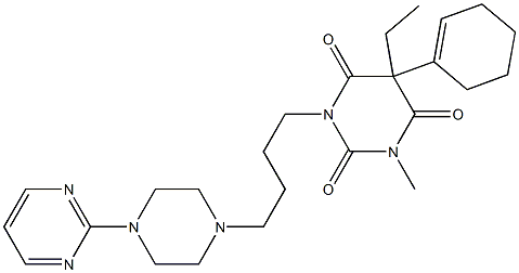 5-Ethyl-5-(1-cyclohexenyl)-1-methyl-3-[4-[4-(2-pyrimidinyl)-1-piperazinyl]butyl]pyrimidine-2,4,6(1H,3H,5H)-trione Structure