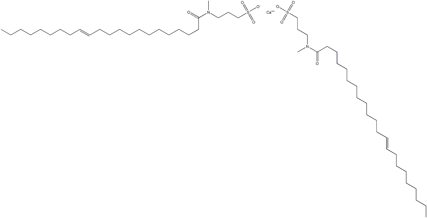 Bis[3-[N-[(E)-1-oxo-13-docosen-1-yl]-N-methylamino]-1-propanesulfonic acid]calcium salt Structure