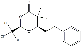 (2R,6R)-2-Trichloromethyl-5,5-dimethyl-6-phenethyl-1,3-dioxan-4-one Structure