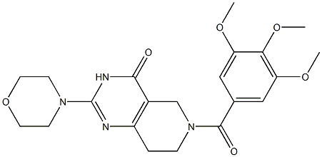 2-Morpholino-6-(3,4,5-trimethoxybenzoyl)-5,6,7,8-tetrahydropyrido[4,3-d]pyrimidin-4(3H)-one 구조식 이미지