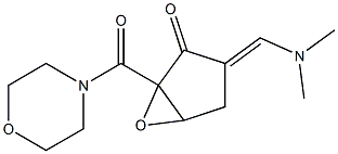 2,3-Epoxy-2-(morpholinocarbonyl)-5-(dimethylaminomethylene)cyclopentan-1-one 구조식 이미지