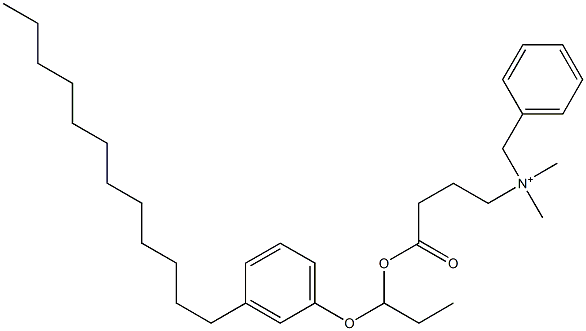 N,N-Dimethyl-N-benzyl-N-[3-[[1-(3-dodecylphenyloxy)propyl]oxycarbonyl]propyl]aminium Structure