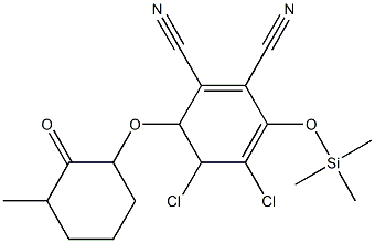 2-[2,3-Dicyano-5,6-dichloro-4-(trimethylsilyloxy)-2,4-cyclohexadienyloxy]-6-methylcyclohexanone Structure