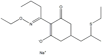 Sodium 2-[1-(ethoxyimino)butyl]-5-(2-ethylthiopropyl)-3-oxo-1-cyclohexene-1-olate Structure