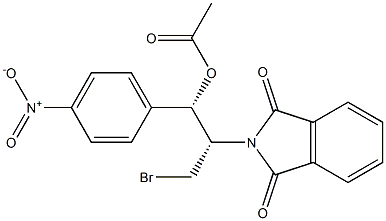 (1S,2S)-1-Acetoxy-1-(4-nitrophenyl)-2-(1,3-dioxoisoindolin-2-yl)-3-bromopropane 구조식 이미지