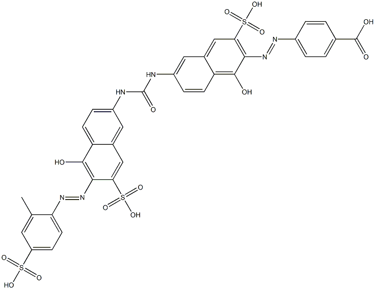 4-[[1-Hydroxy-6-[[[[5-hydroxy-6-[(2-methyl-4-sulfophenyl)azo]-7-sulfo-2-naphthalenyl]amino]carbonyl]amino]-3-sulfo-2-naphthalenyl]azo]benzoic acid Structure