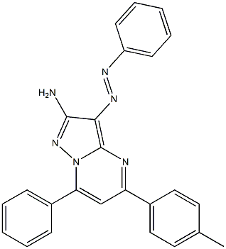 2-Amino-3-phenylazo-5-(4-methylphenyl)-7-phenylpyrazolo[1,5-a]pyrimidine 구조식 이미지