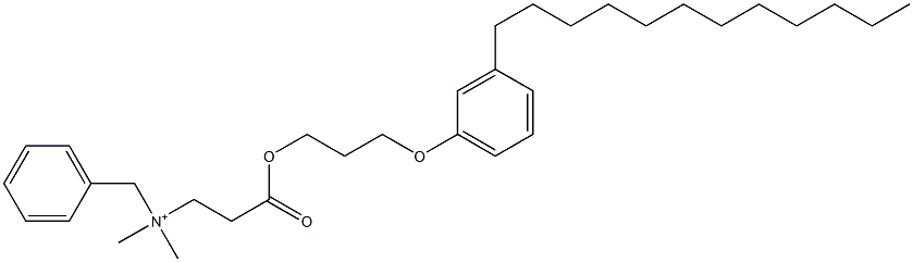 N,N-Dimethyl-N-benzyl-N-[2-[[3-(3-dodecylphenyloxy)propyl]oxycarbonyl]ethyl]aminium 구조식 이미지