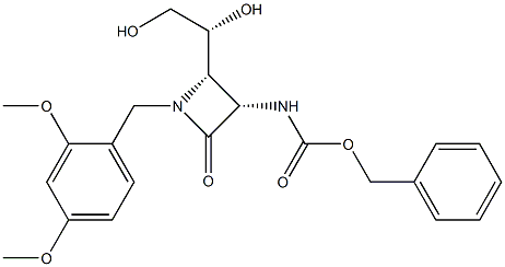 (2S,3S)-3-Benzyloxycarbonylamino-2-[(R)-1,2-dihydroxyethyl]-1-(2,4-dimethoxybenzyl)azetidin-4-one 구조식 이미지
