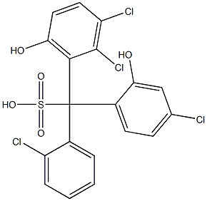 (2-Chlorophenyl)(4-chloro-2-hydroxyphenyl)(2,3-dichloro-6-hydroxyphenyl)methanesulfonic acid 구조식 이미지