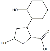 (2S)-1-(2-Hydroxycyclohexyl)-4-hydroxypyrrolidine-2-carboxylic acid 구조식 이미지