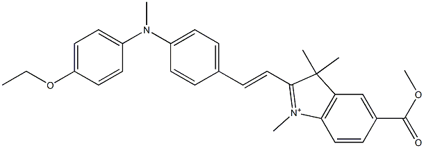 2-[2-[4-[(4-Ethoxyphenyl)methylamino]phenyl]ethenyl]-5-(methoxycarbonyl)-1,3,3-trimethyl-3H-indolium 구조식 이미지