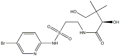 [R,(+)]-N-[2-[(5-Bromo-2-pyridyl)sulfamoyl]ethyl]-2,4-dihydroxy-3,3-dimethylbutyramide 구조식 이미지