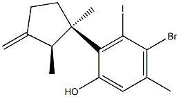 2-[(1R,2S)-1,2-Dimethyl-3-methylenecyclopentyl]-4-bromo-3-iodo-5-methylphenol Structure