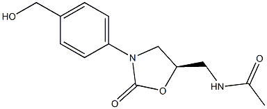 (5R)-5-Acetylaminomethyl-3-[4-hydroxymethylphenyl]oxazolidin-2-one Structure