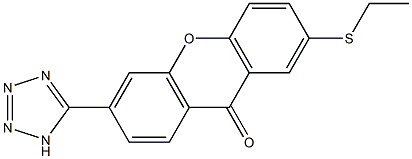 3-(1H-Tetrazol-5-yl)-7-ethylthio-9H-xanthen-9-one 구조식 이미지